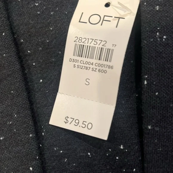 NWT LOFT Lightweight Dark Gray Casual Wrap Sweatshirt Jacket sz Small - Picture 6 of 8